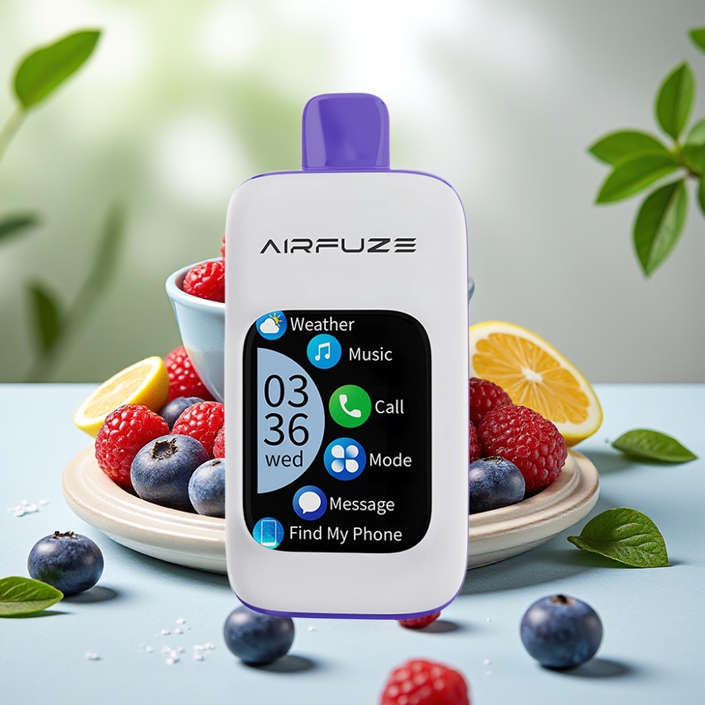 Airfuze Smart Pro 40000 Пуфове 20ML 900mAh 2%/5% Син Малинов Лед