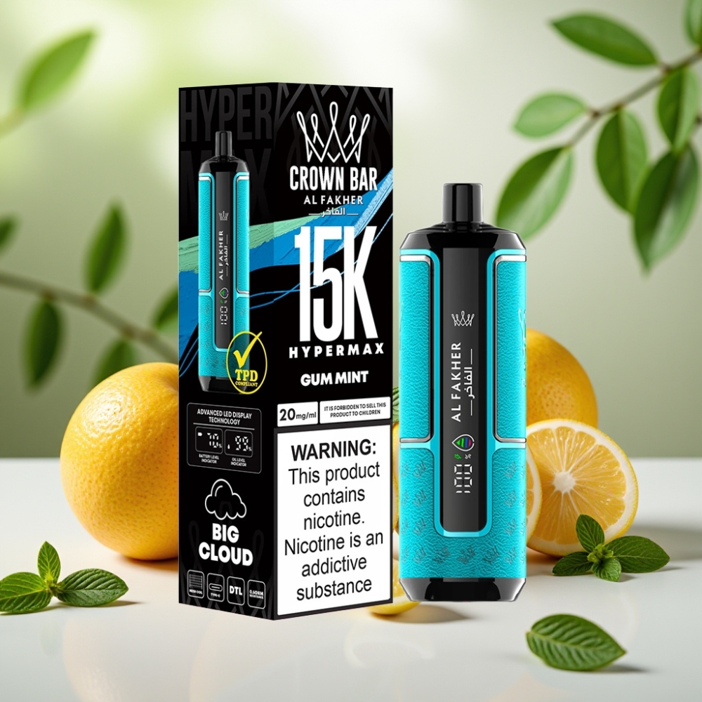 Al Fakher Crown Bar 15K Hypermax Диспоузебъл Вейп 22мл 600мAh Дъвка Мента