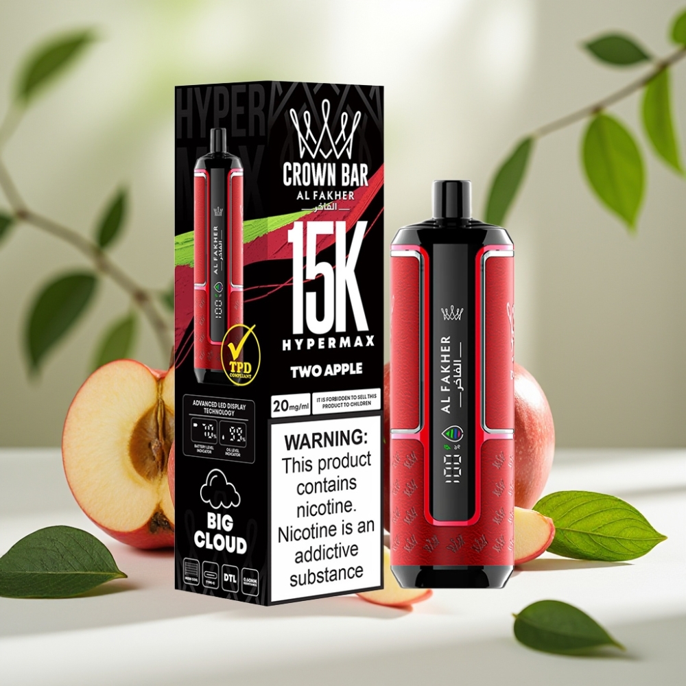 Al Fakher Crown Bar 15K Hypermax Две Ябълки 22мл 600mAh Type-C