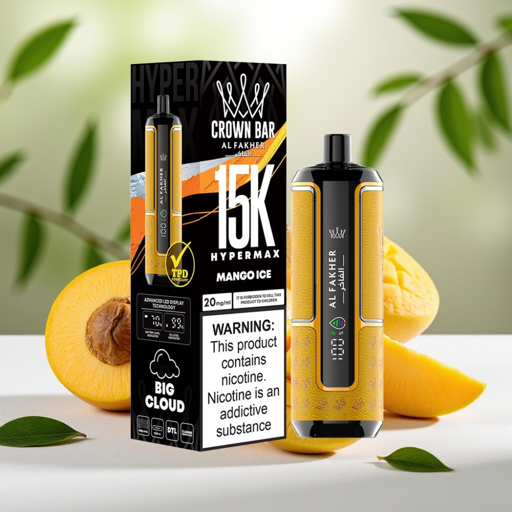 Al Fakher Crown Bar 15K Hypermax Диспоузабл Вейп Киф - Манго Лед (22ml, 600mAh, Type-C)