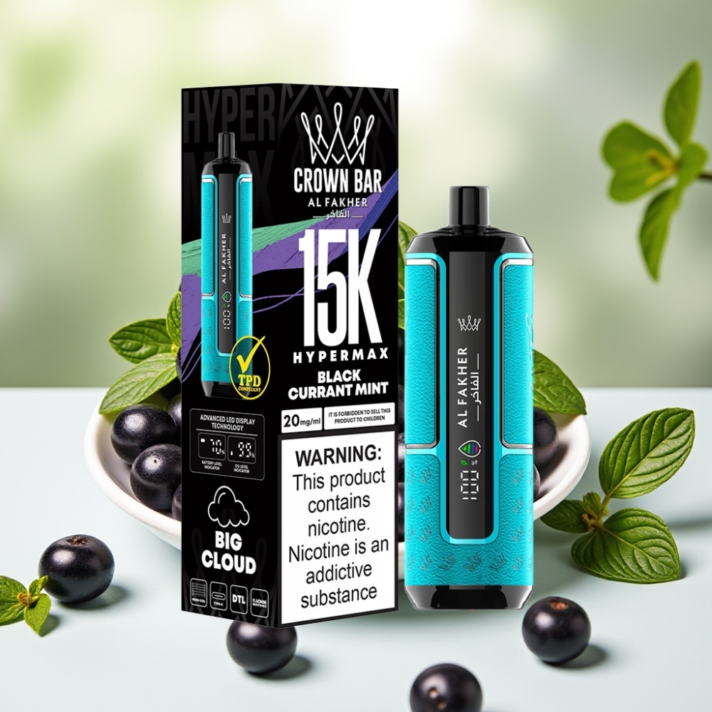 Al Fakher Crown Bar 15K Hypermax Едноразов Вейп На Боровинка и Мента