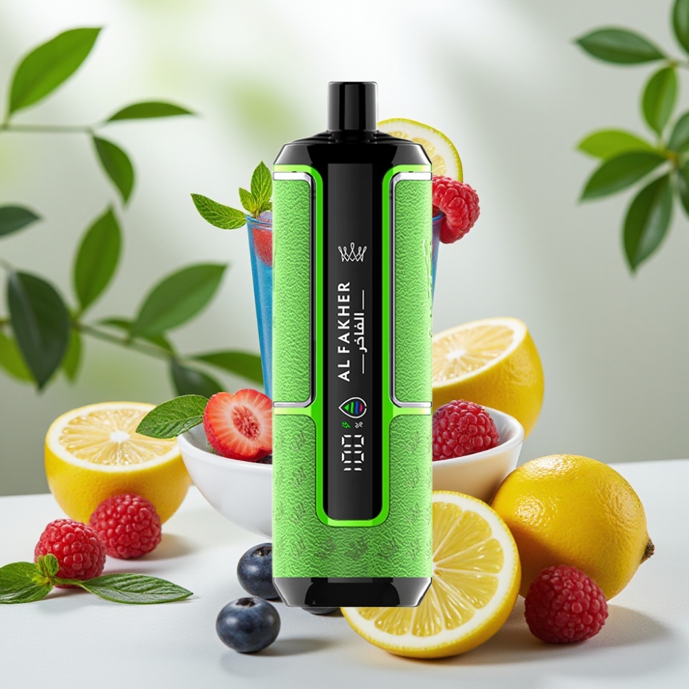 Al Fakher Crown Bar 15K Hypermax Дишащ Директно към Белия дроб Ултра Преносим с Вкус Син Малинов Лимонада