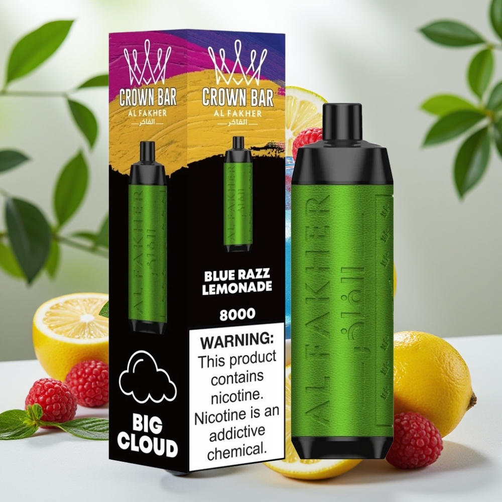 Al Fakher Crown Bar 8000 Crystal 600mah 18ml 5mg Син Малина Лимонада