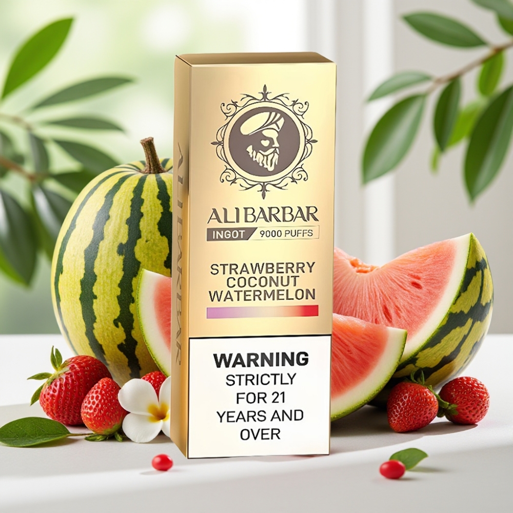 Alibarbar Ingot 9000 Puffs Bulgaria vape wholesale 22ml 2350mAh LED Ягода Кокос Диня