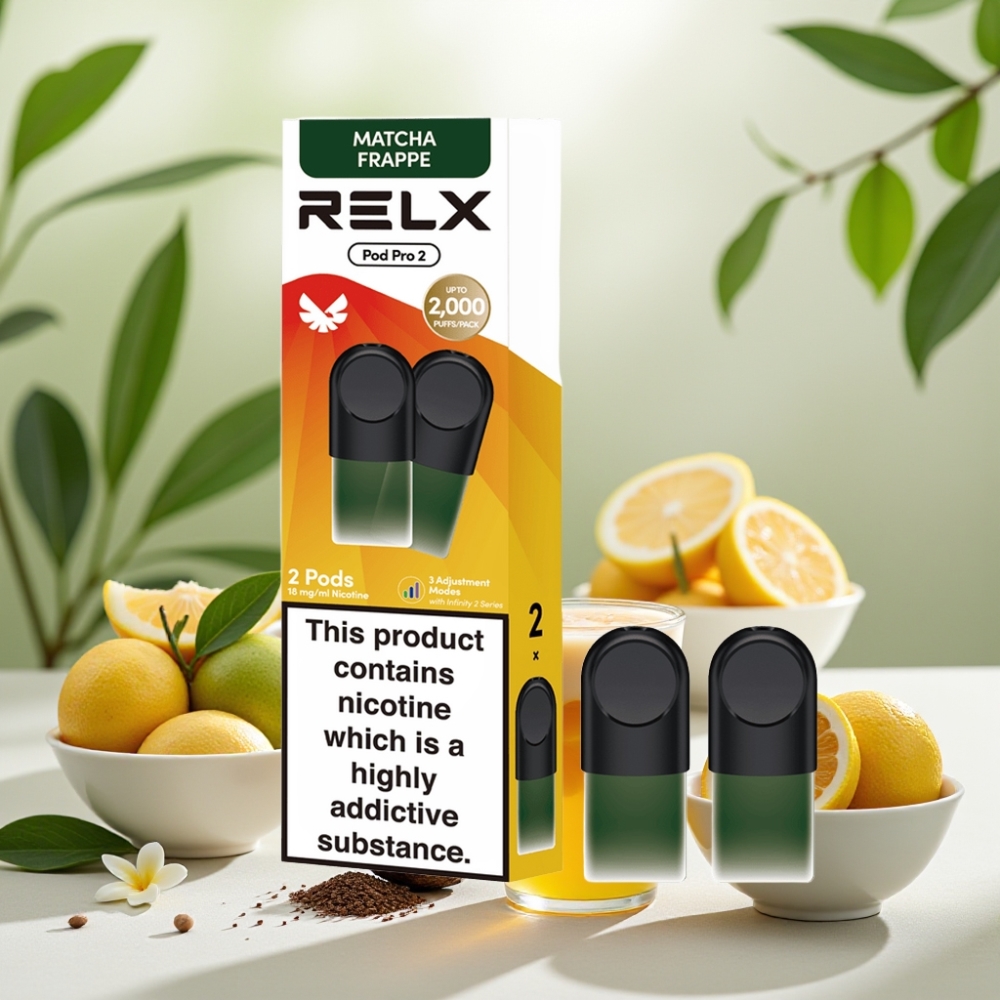 RELX Pod Pro 2 600 пуфове 1.8% никотин 1.9мл Чай-Мача Фрапе