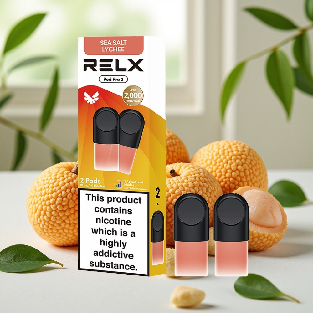 RELX Pod Pro 2 600 пуфове 1.8% никотин 1.9ml Морска сол личи