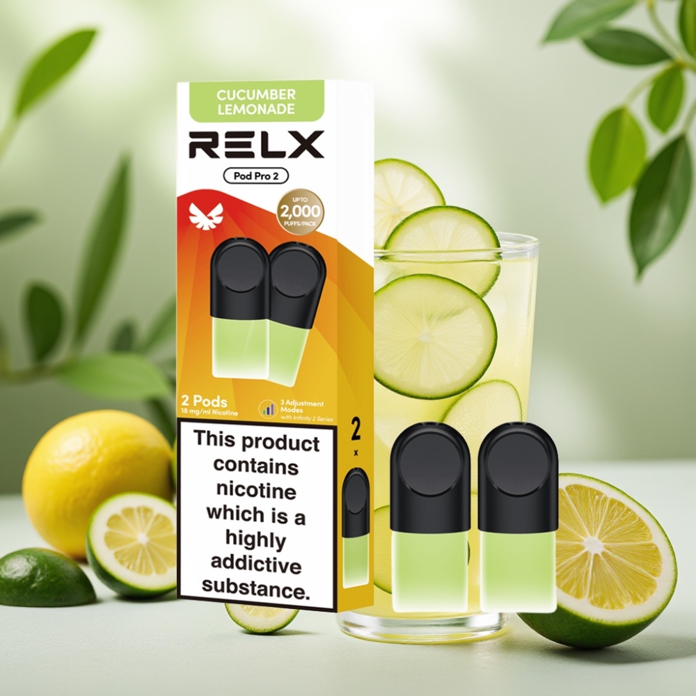 RELX Pod Pro 2 600 пуфове 1.8% никотин 1.9ml Напитка-Краставица Лимонада