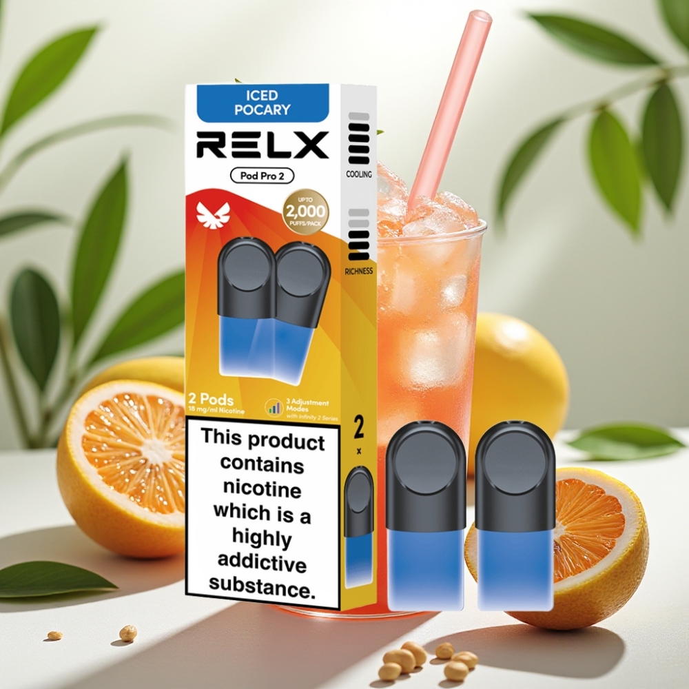 RELX Pod Pro 2 600 пуфове 1.9мл 1.8% никотин Напитка-Леден Pocary