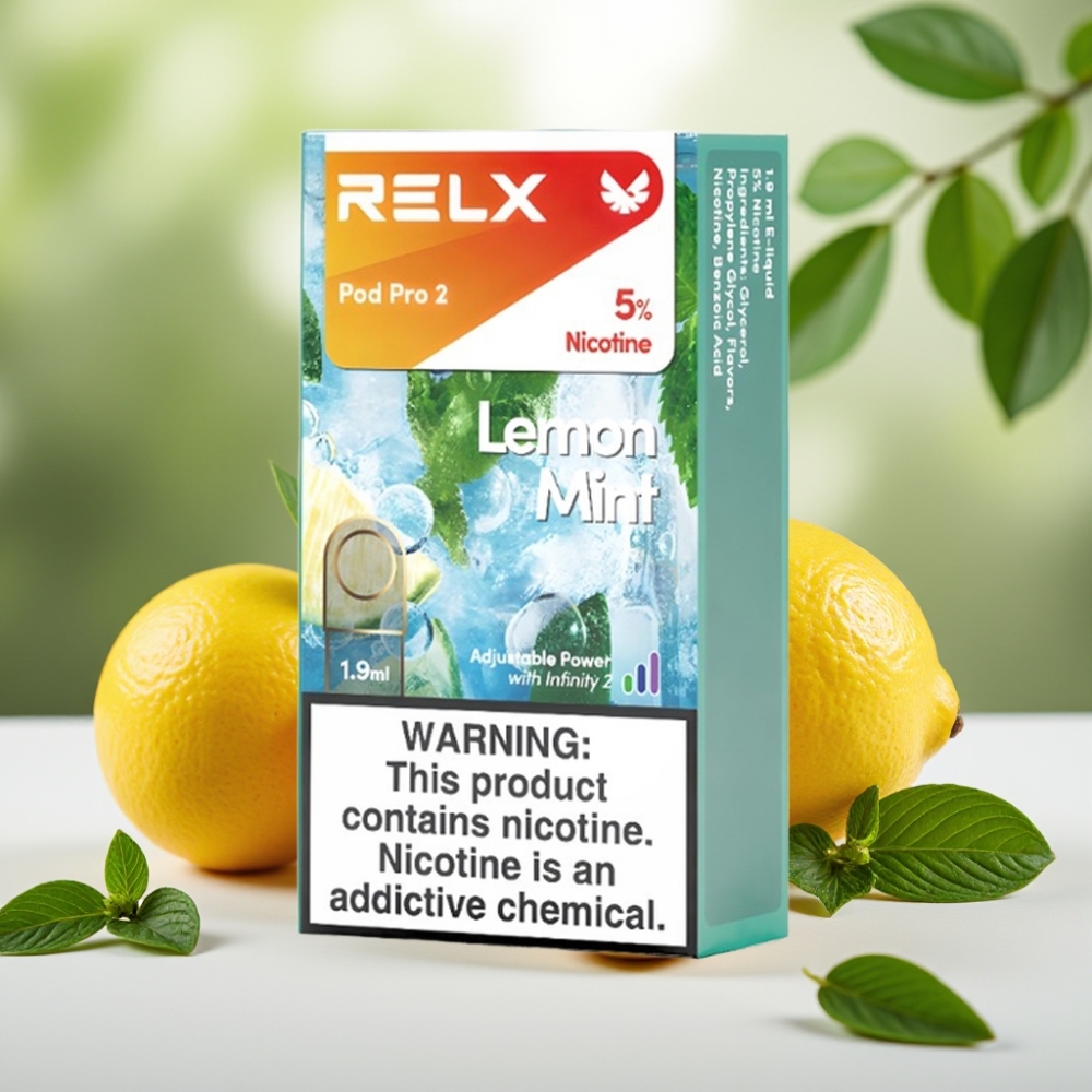 RELX Pod Pro 2 600 пуфове 5% никотин Лимон Мента 1.9ml