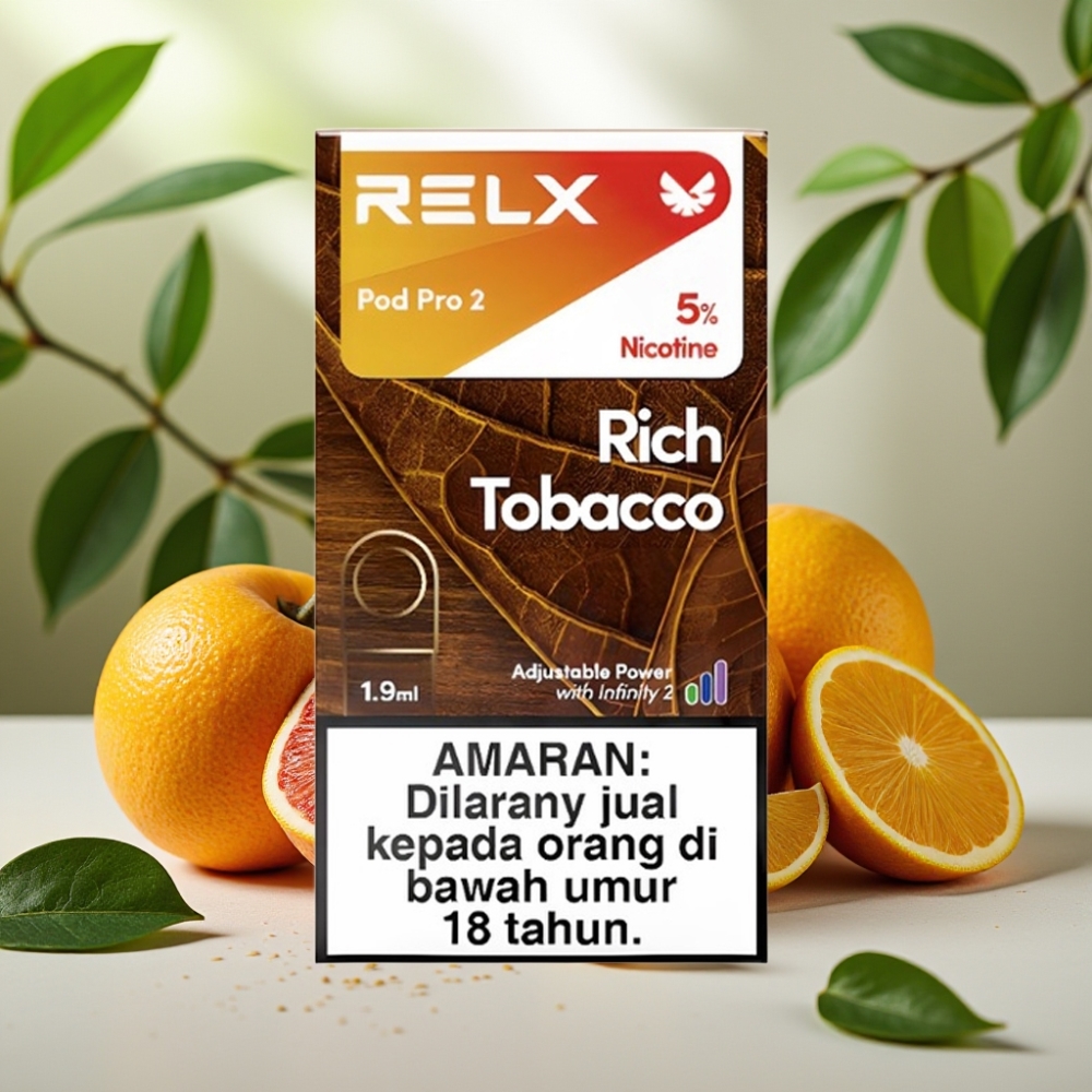 RELX Pod Pro 2 600 пуфове 5% никотин 1.9ml Богат тютюн