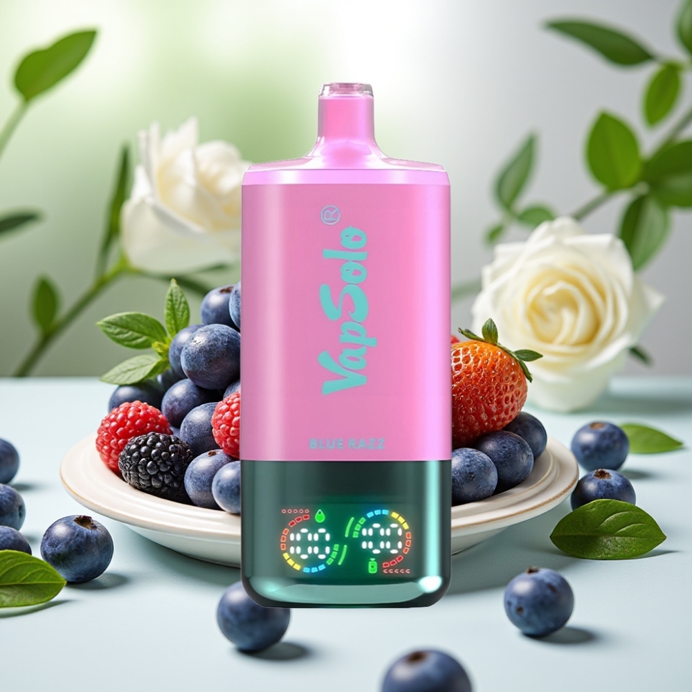 VapSolo Triple 30000 Пуфса 40мл 20/50мг/мл Type-C Синьо Малина