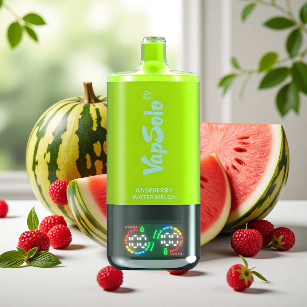VapSolo Triple 30000 Пуфове 40ml 50mg/ml Малина Диня Type-C