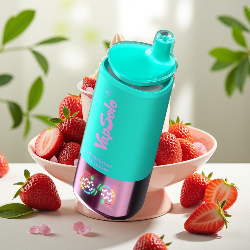 VapSolo Triple 30000 Пуфове 40ml Ягодов Сладолед Type-C