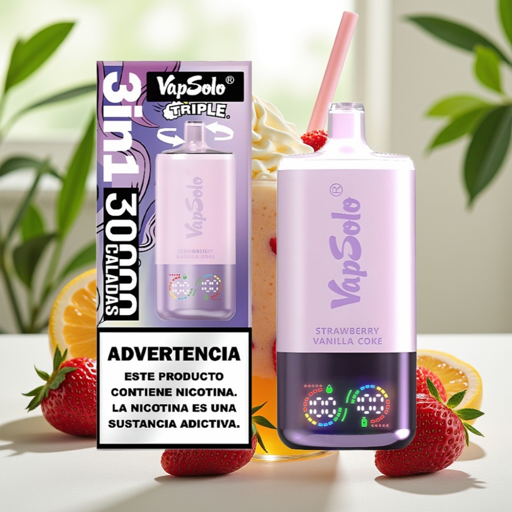 VapSolo Triple 30000 Puffs Bulgaria vape wholesale 40ml Ягодова Ванила Кола Type-C