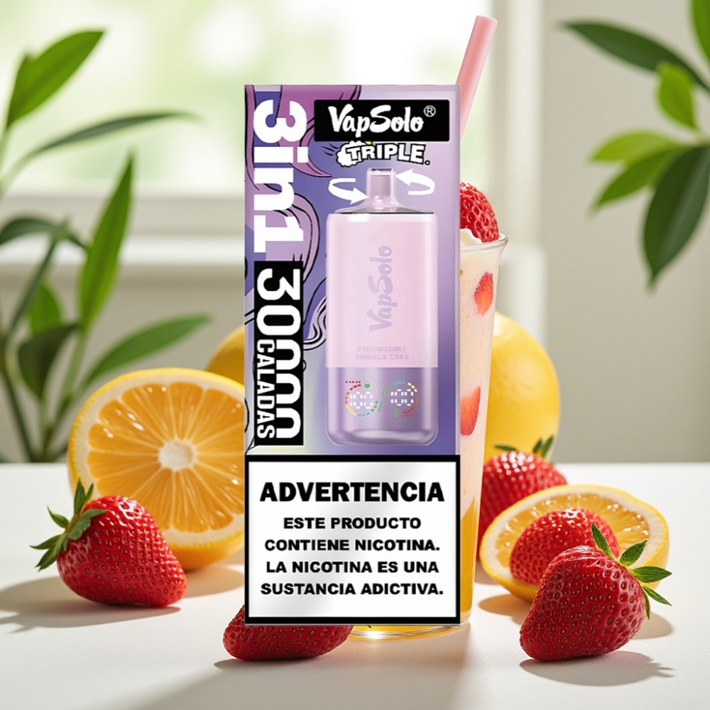 VapSolo Triple 30000 Puffs Bulgaria vape wholesale 40ml Ягодова Ванила Кола Type-C