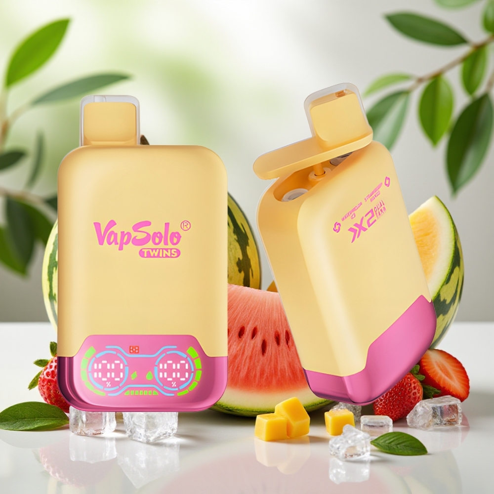 Vapsolo Twins 20000 Пуфове 40 мл Дини Лед & Ягода Манго Тип-C