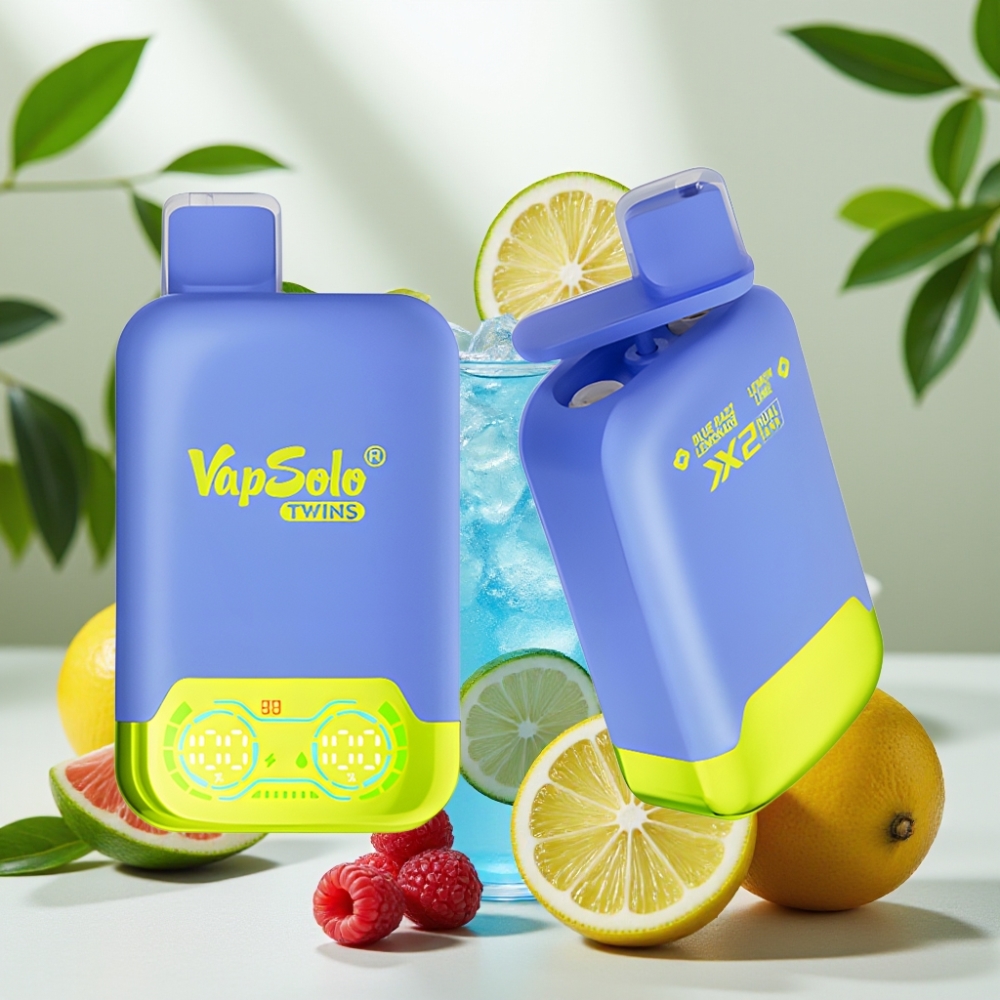 Vapsolo Twins 20000 Пуфса 40 мл Син Малина Лимонада & Лимето