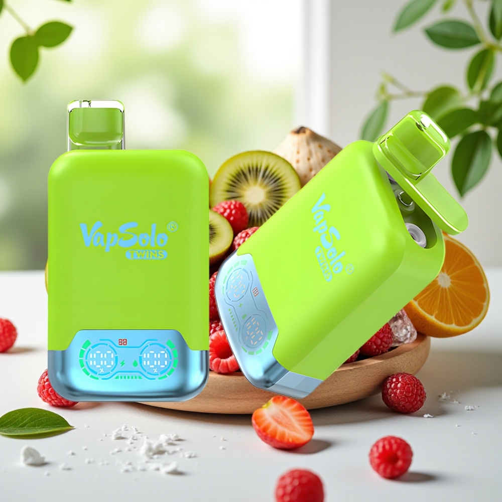 Vapsolo Twins 20000 Puffs 40ml Ягоди Киви & Ягоди Малини Череша Лед