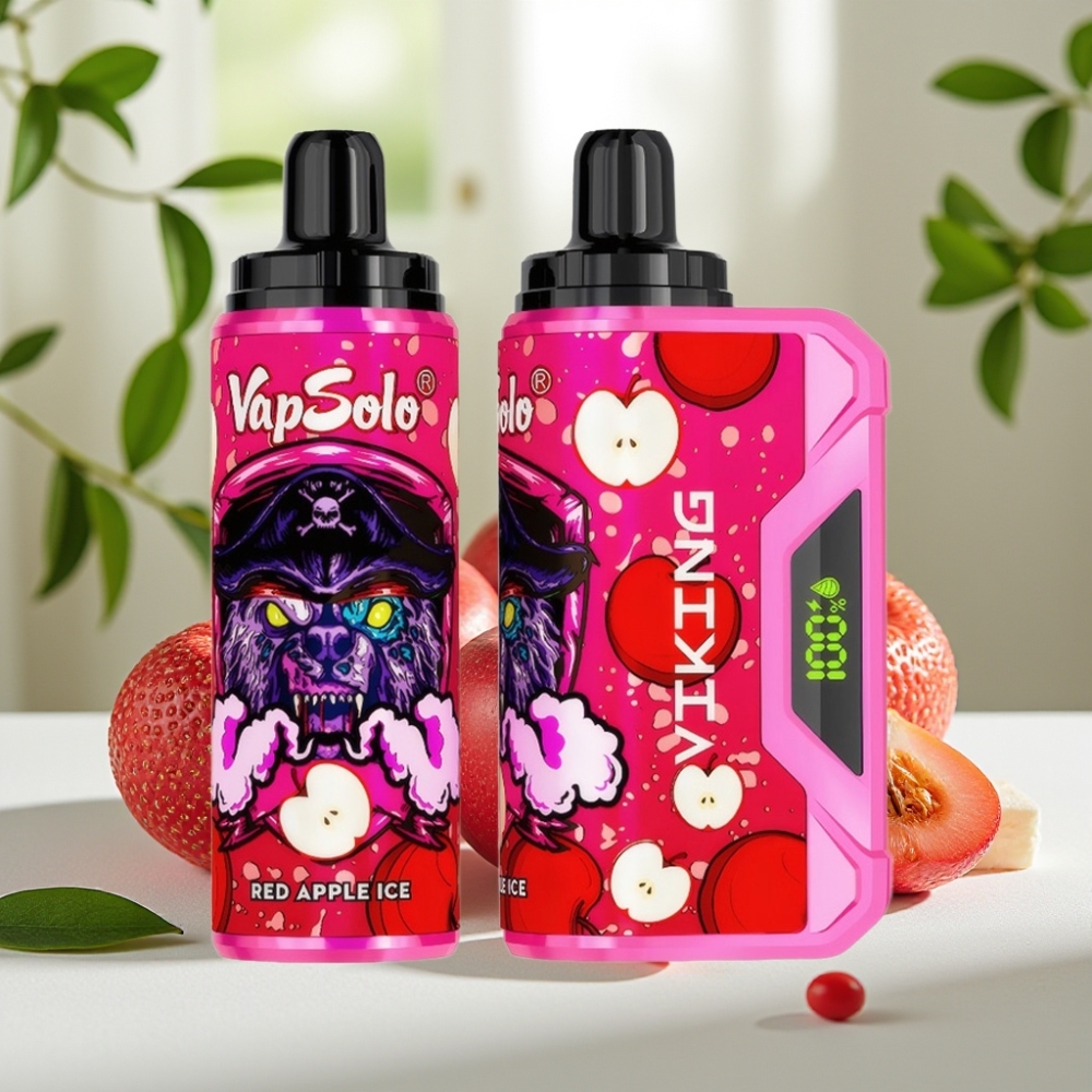 VapSolo VIKING 12000 пуфове 22мл Червена Ябълка Лед Disposable Vape