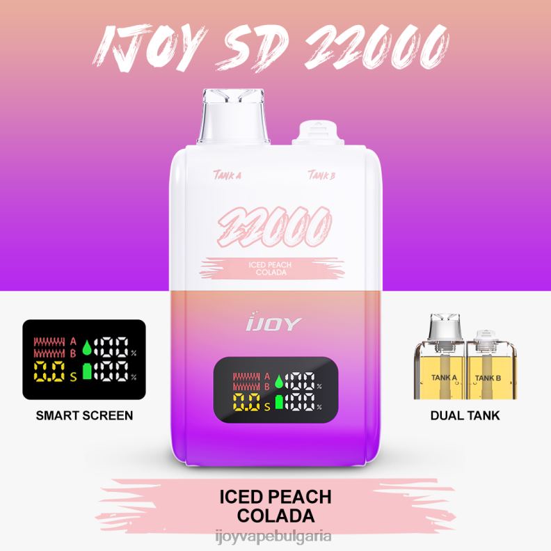 iJOY SD 22000 разполагаем R24RR155 iJOY Disposable Vape | ледена прасковена колада